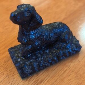 DACHSHUND FIGURINE HANDCRAFTED. USING Pennsylvania Hard Coal- CLEAR LABEL